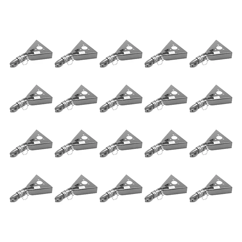 BULLDOG (20-Pack) Collar-Lok A-Frame Coupler, 2 Inch Diameter, Low-Profile Latch, 7,000 lbs. Capacity, Gray