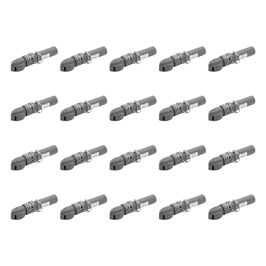BULLDOG (20-Pack) Collar-Lok Straight Coupler, 2-5/16 Inch Diameter, Pin Style, 12,500 lbs. Capacity, 1-3/4 Inch I.D. Round Channel, Gray