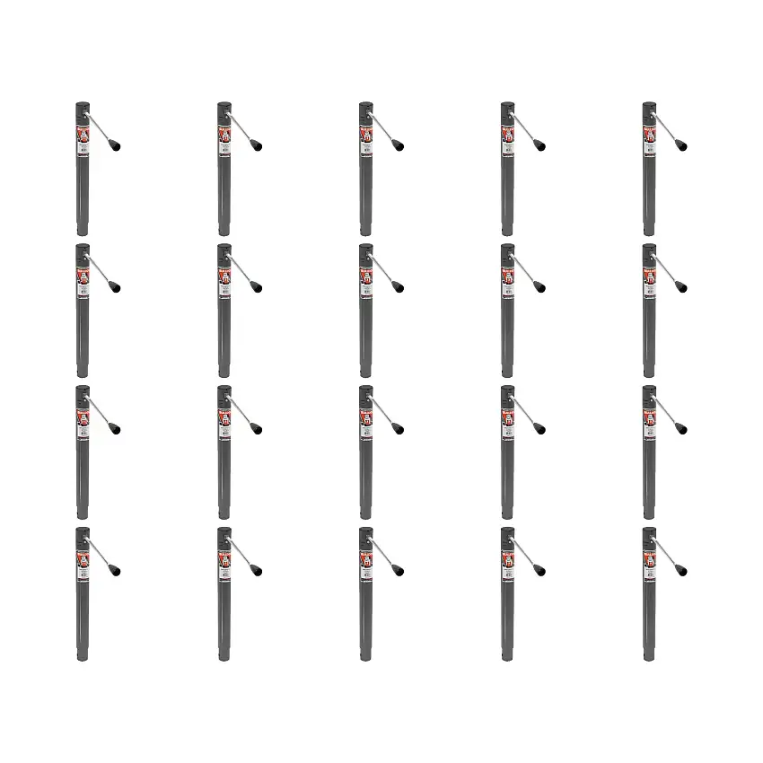 BULLDOG (20-Pack) Round Trailer Jack, No Mount, 2,000 lbs. Lift Capacity, Sidewind, Weld-On, Ext. 38.6 Inch, 15 Inch Travel