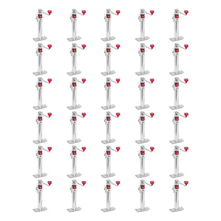 BULLDOG (30-Pack) Round Trailer Jack, Side Mount, 2,000 lbs. Lift Capacity, Topwind, Weld-On, Zinc Finish, 10 Inch Travel