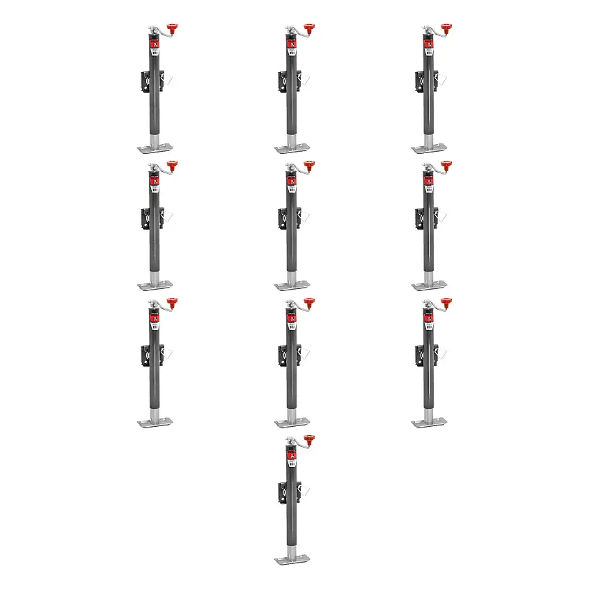 BULLDOG (10-Pack) Round Trailer Jack, Side Mount, 2,000 lbs. Lift Capacity, Topwind, Weld-On, 15 Inch Travel (Bulk 100)