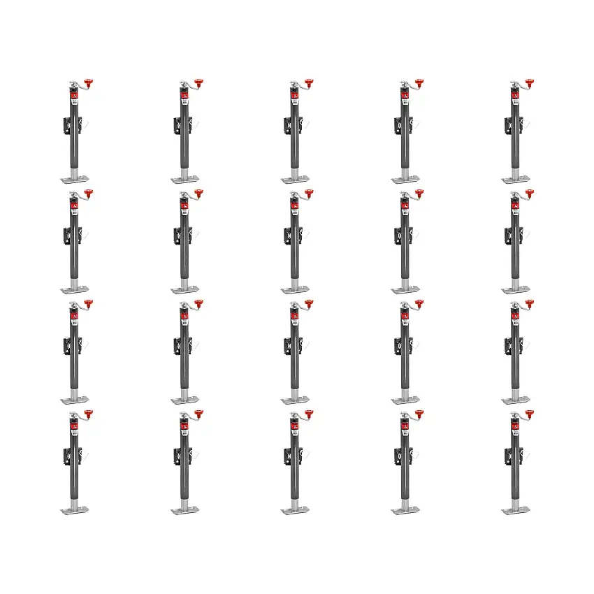 BULLDOG (20-Pack) Round Trailer Jack, Side Mount, 2,000 lbs. Lift Capacity, Topwind, Weld-On, 15 Inch Travel (Bulk 100)