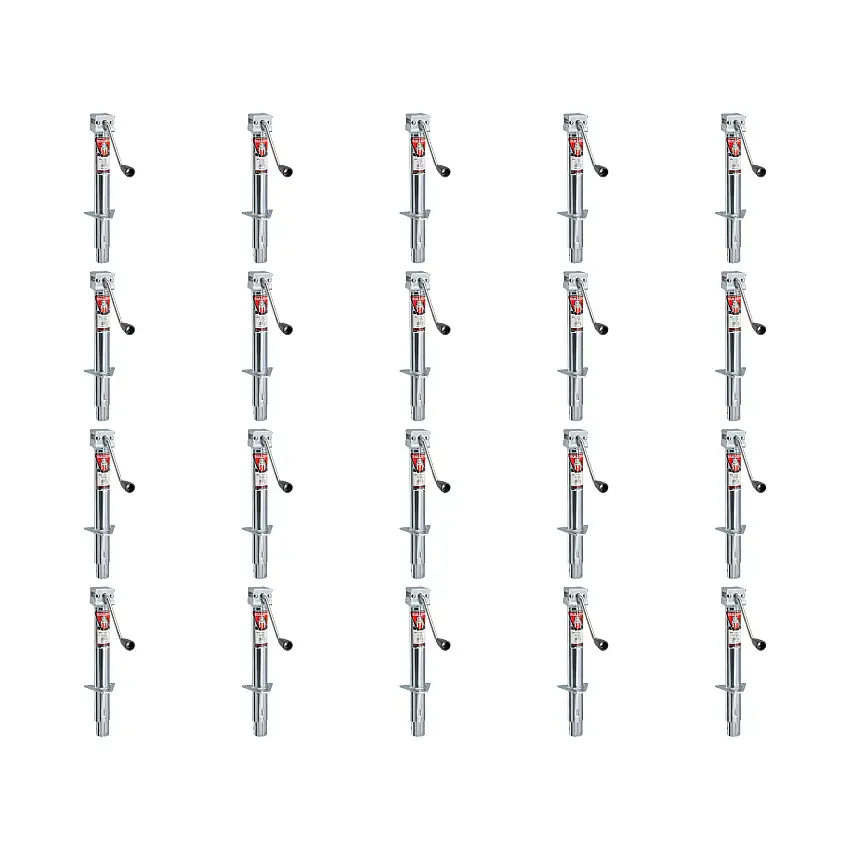 BULLDOG (20-Pack) Round Trailer Jack, A-Frame, 3,000 lbs. Lift Capacity, Sidewind, Bolt-On, 13 Inch Travel