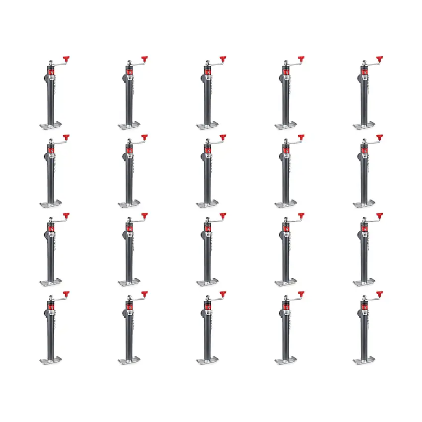 BULLDOG (20-Pack) Round Trailer Jack, Side Mount, 2,000 lbs. Lift Capacity, Topwind, Weld-On, 15 Inch Travel