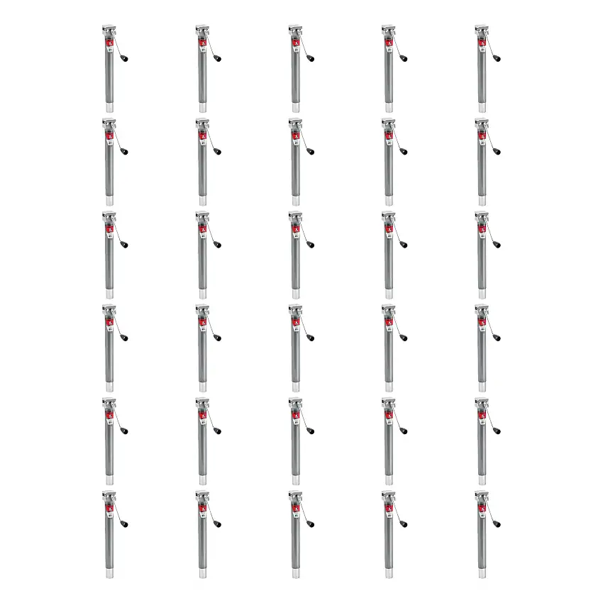 BULLDOG (30-Pack) Round Trailer Jack, No Mount, 5,000 lbs. Lift Capacity, Sidewind, Weld-On, 15 Inch Travel