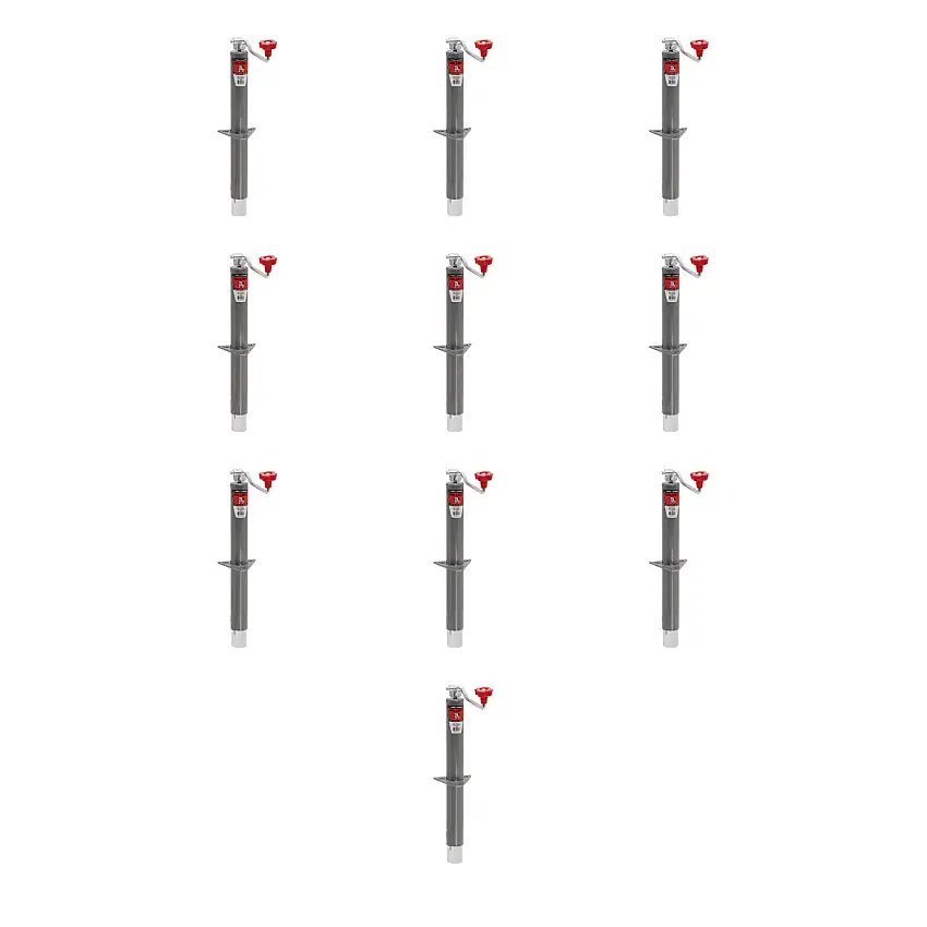 BULLDOG (10-Pack) Round Trailer Jack, A-Frame, 5,000 lbs. Lift Capacity, Topwind, Bolt-On, 15 Inch Travel (Bulk 150)