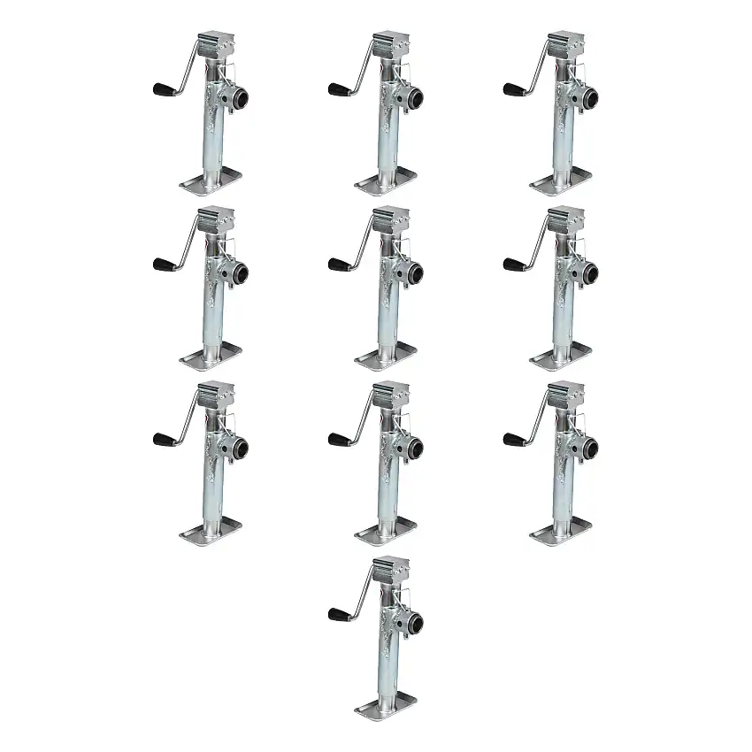 BULLDOG (10-Pack) Round Trailer Jack, Side Mount, 5,000 lbs. Lift Capacity, Sidewind, Weld-On, 10 Inch Travel (Bulk 60)