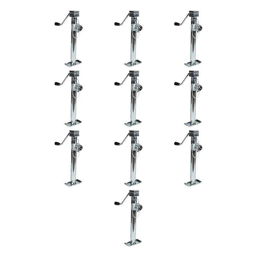 BULLDOG (10-Pack) Round Trailer Jack, Side Mount, 5,000 lbs. Lift Capacity, Sidewind, Weld-On, 15 Inch Travel