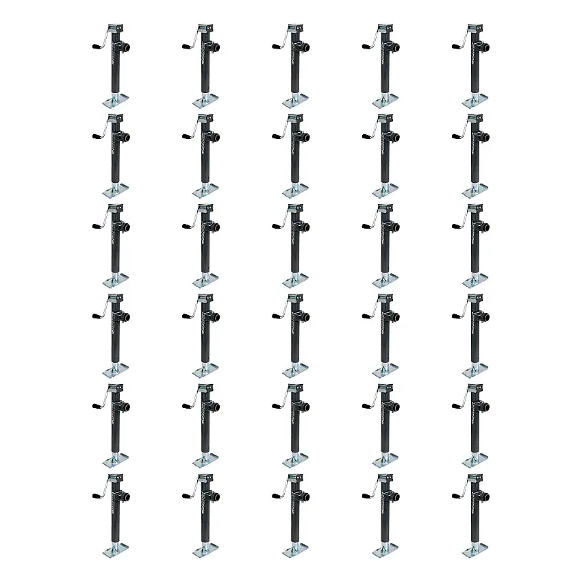 BULLDOG (30-Pack) Round Trailer Jack, Side Mount, 5,000 lbs. Lift Capacity, Sidewind, Weld-On, Includes Footplate, 15 Inch Travel