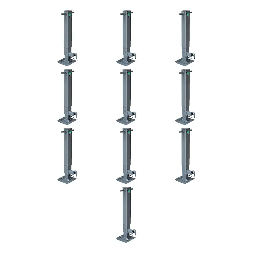 BULLDOG (10-Pack) HD Square Trailer Jack, 12,000 lbs. Support Capacity, Sidewind, 12-1/2 Inch Travel, Non-Spring Return, Drop Leg Pull Pin to the Front, No Handle