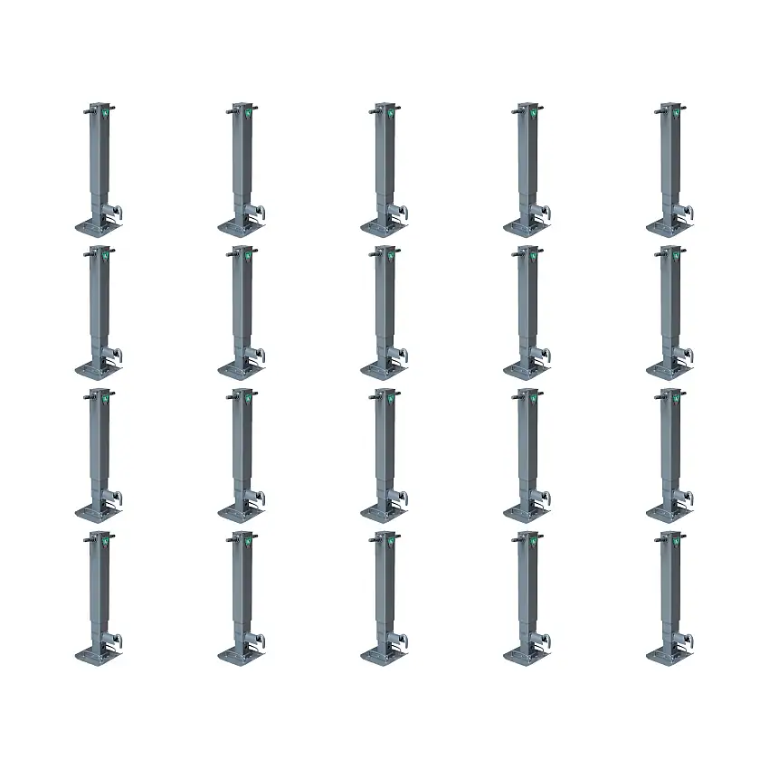 BULLDOG (20-Pack) HD Square Trailer Jack, 12,000 lbs. Support Capacity, Sidewind, 12-1/2 Inch Travel, Non-Spring Return, Drop Leg Pull Pin to the Front, No Handle