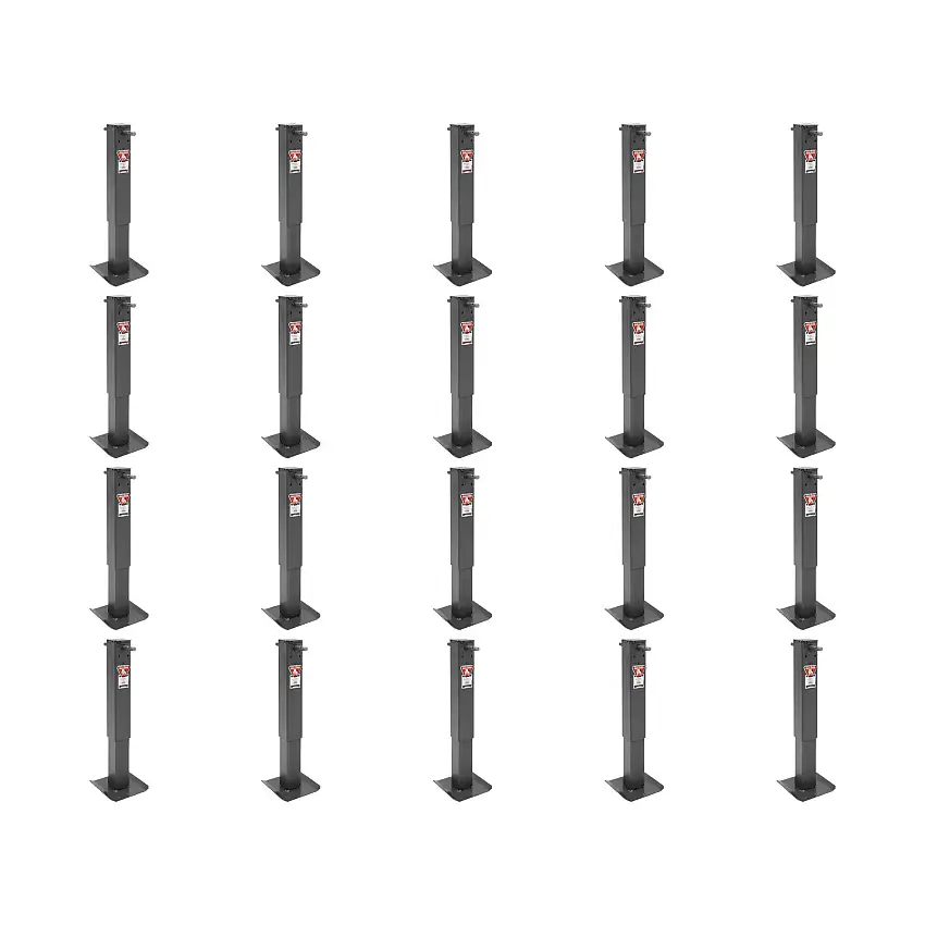 BULLDOG (20-Pack) HD Square Trailer Jack, 12,000 lbs. Support Capacity, Sidewind, 12-1/2 Inch Travel, Non-Spring Return, Fixed Leg, No Handle