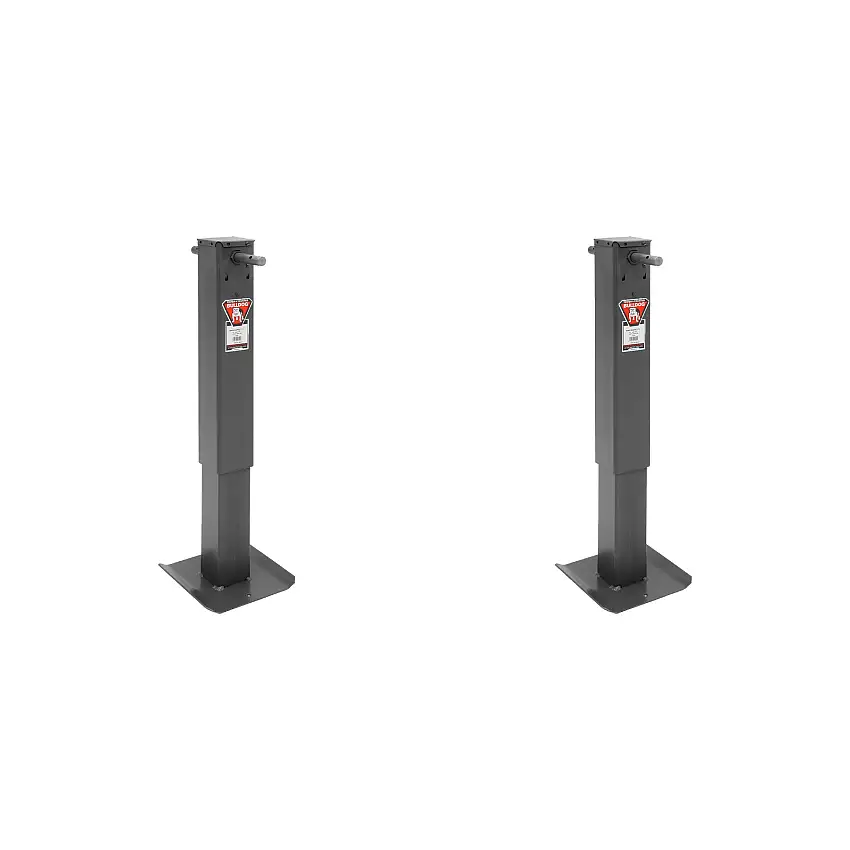 BULLDOG (2-Pack) HD Square Trailer Jack, 12,000 lbs. Support Capacity, Sidewind, 12-1/2 Inch Travel, Non-Spring Return, Fixed Leg, No Handle