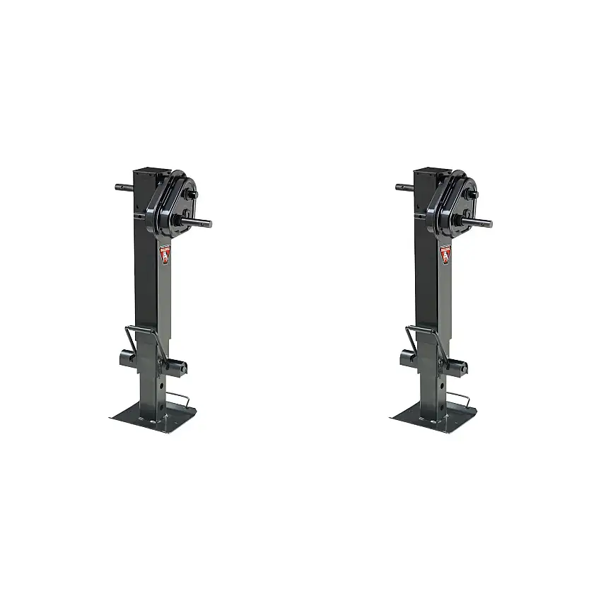 BULLDOG (2-Pack) Twin Cam 2-Speed Square Trailer Jack, 25,000 lbs. Support Capacity, Sidewind, 12-1/2 Inch Travel, Spring Return, Crank Sold Separately