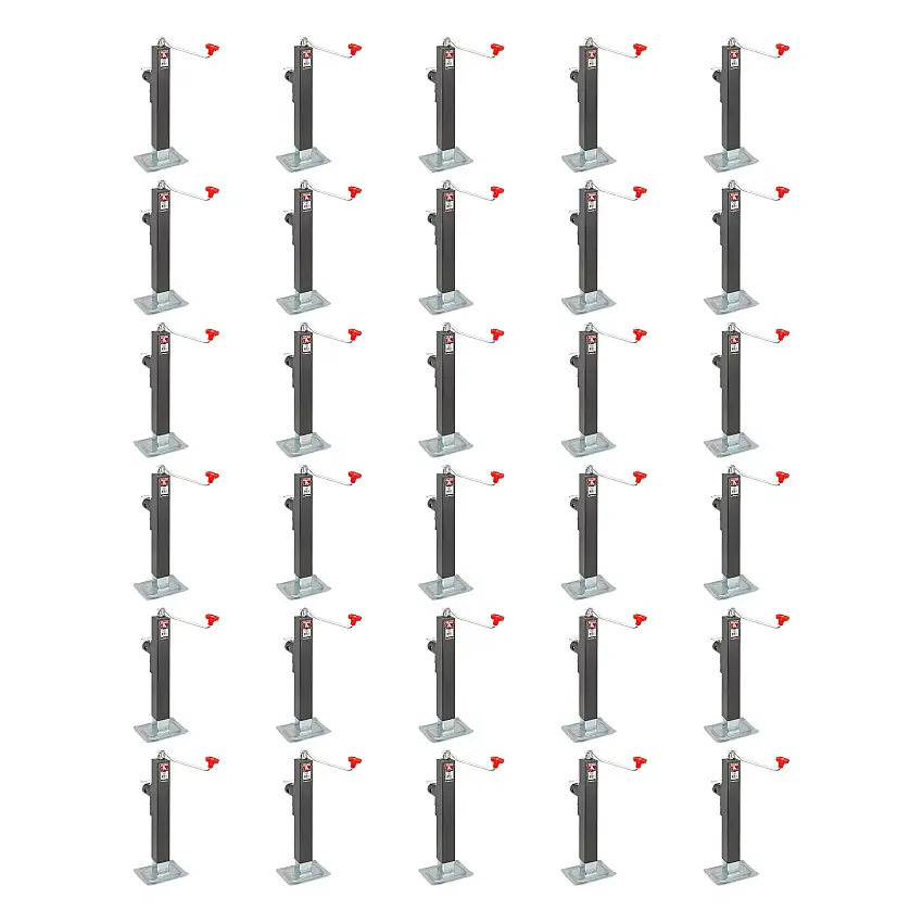 BULLDOG (30-Pack) Square Trailer Jack, Side Mount, 8,000 lbs. Support Capacity, Topwind, Weld-On, Fixed Leg without Mating Mount, 15 Inch Travel