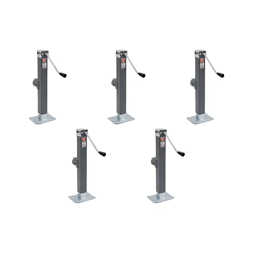 BULLDOG (5-Pack) Square Trailer Jack, Side Mount, 8,000 lbs. Support Capacity, Sidewind, Weld-On, Fixed Leg, 15 Inch Travel