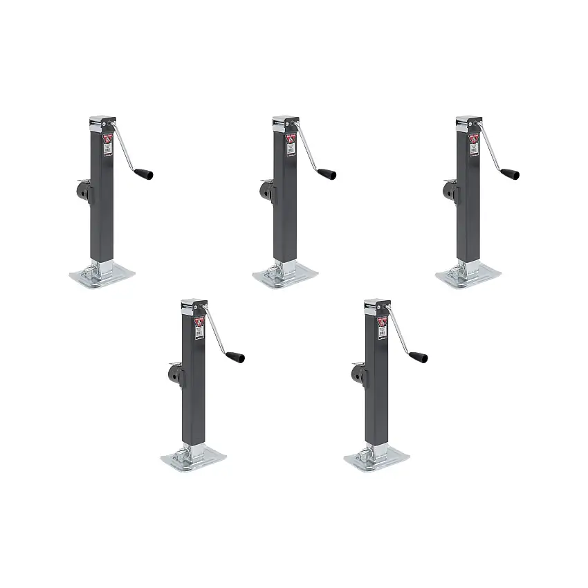 BULLDOG (5-Pack) Square Trailer Jack, Side Mount, 8,000 lbs. Support Capacity, Sidewind, Weld-On, Drop Leg, 15 Inch Travel