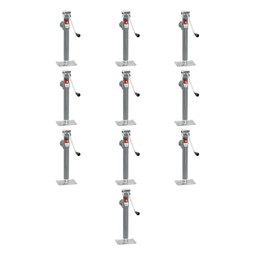 BULLDOG (10-Pack) Round Trailer Jack, Side Mount, 7,000 lbs. Lift Capacity, Sidewind, Weld-On, 15 Inch Travel