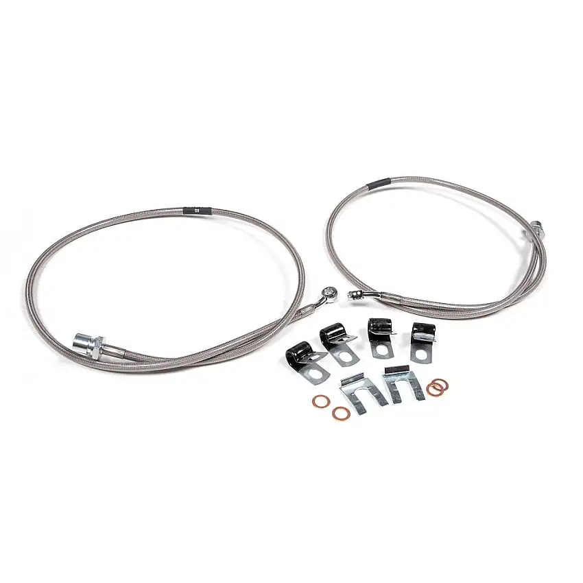 BDS Suspension Front Stainless Braided Brake Line Set 14-23 Ram 2500 / 13-23 Ram 3500