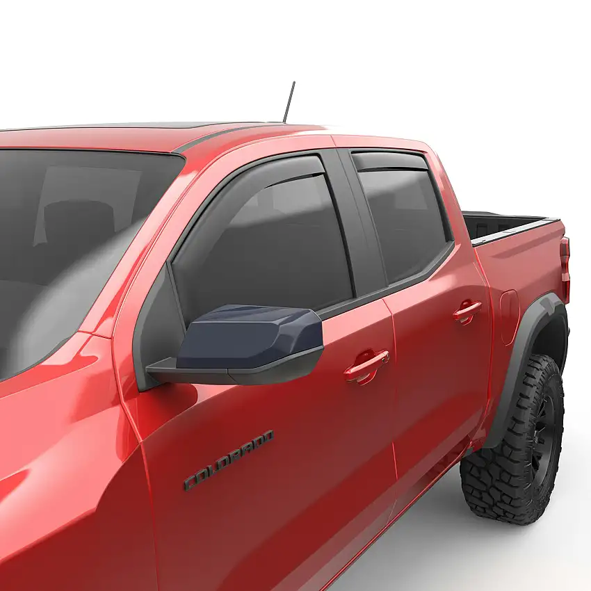 EGR 571485 EGR 571485-4pc Matte In-channel Window Visors for 23-25 Colorado/Canyon Crew Cab