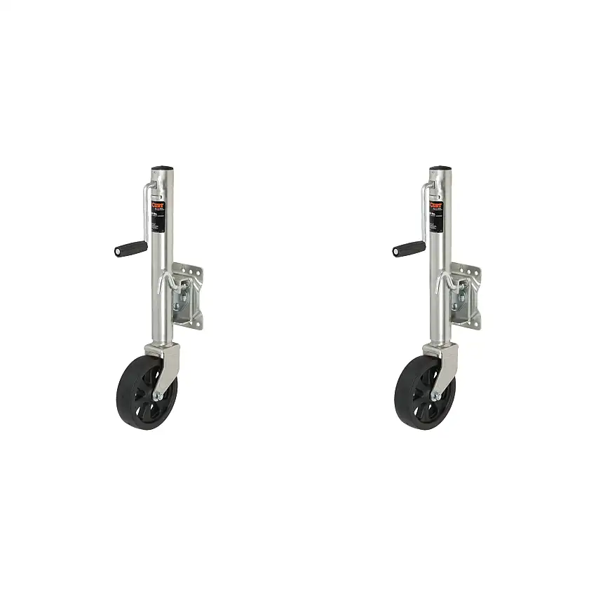 CURT (2-Pack) Marine Jack with 8" Wheel (1,500 lbs, 10" Travel)