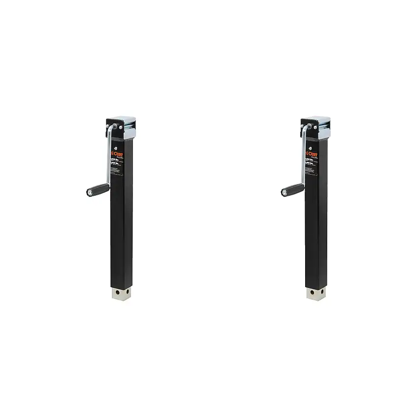 CURT (2-Pack) Direct-Weld Square Jack with Side Handle (5,000 lbs, 15" Travel)