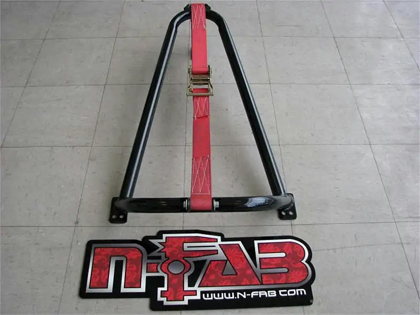 N-FAB BM1TCBK Gloss Black Bed Mounted Tire Carrier w/ Black Strap