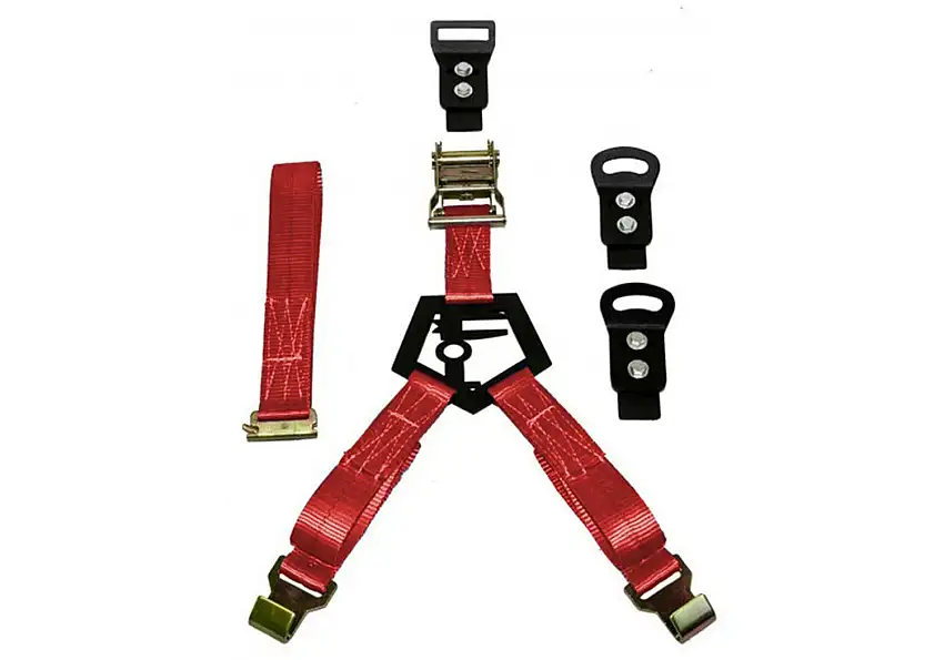 N-FAB BM1TSRD Gloss Black Bed Mounted Rapid Strap Tire Carrier w/ Red Strap