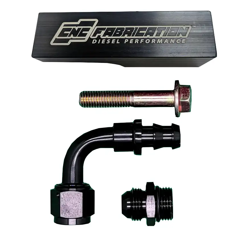 CNC Fab Fuel Bowl Delete Manifold Block 99-03 Ford 7.3L Powerstroke