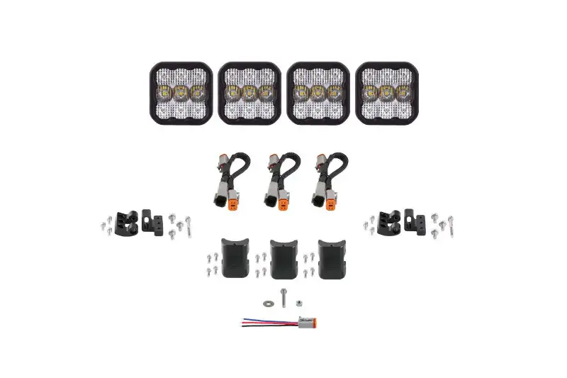 Diode Dynamics SS5 Sport Universal CrossLink 4-Pod Lightbar with White Color & Combo Beam Pattern | DD6794