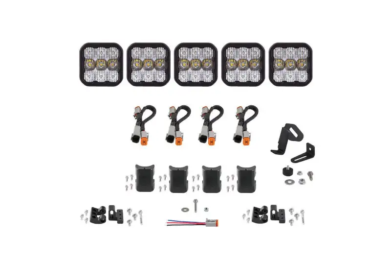 Diode Dynamics SS5 Sport Universal CrossLink 5-Pod Lightbar with White Color & Combo Beam Pattern | DD6796