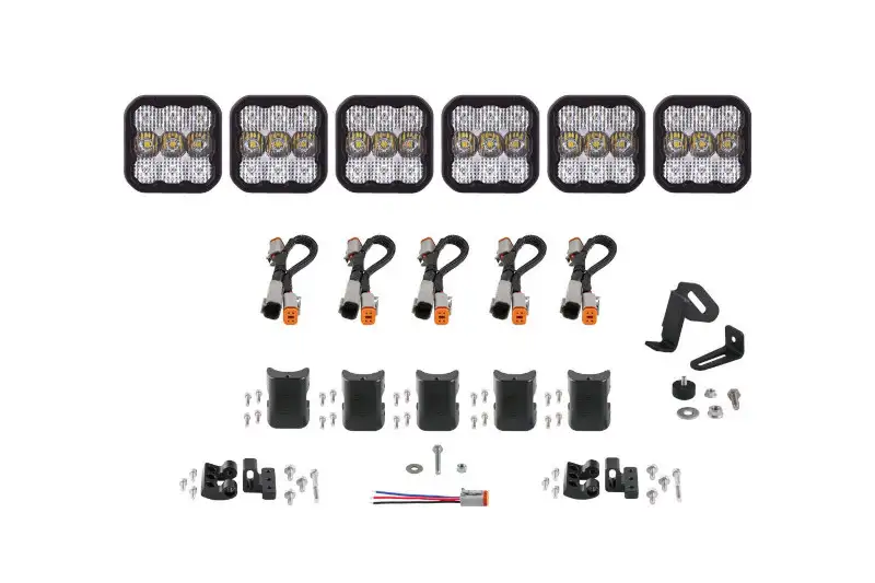 Diode Dynamics SS5 Sport Universal CrossLink 6-Pod Lightbar with White Color & Combo Beam Pattern | DD6798