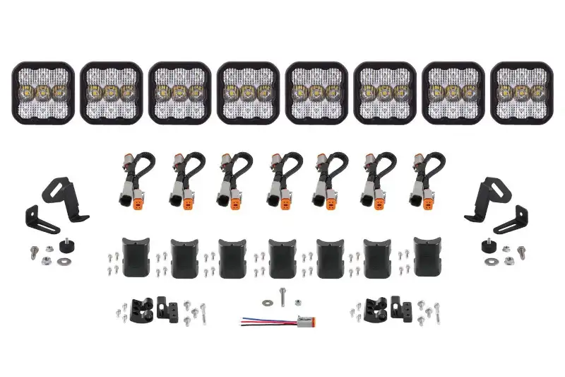 Diode Dynamics SS5 Sport Universal CrossLink 8-Pod Lightbar with White Color & Combo Beam Pattern | DD6802
