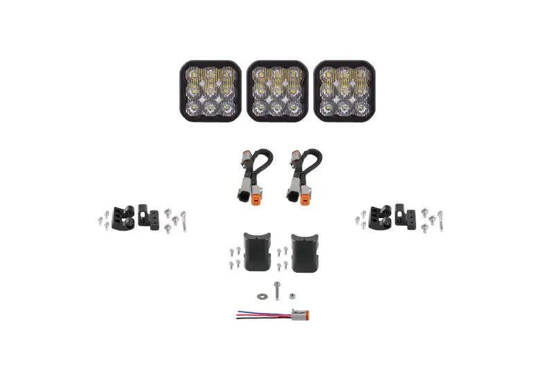 Diode Dynamics SS5 Sport Universal CrossLink 3-Pod Lightbar with White Color & Driving Beam Pattern | DD7204