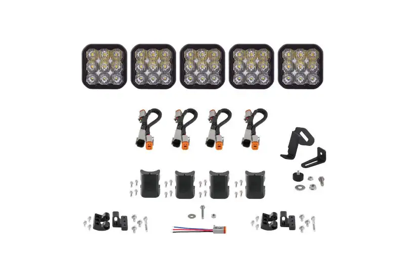 Diode Dynamics SS5 Sport Universal CrossLink 5-Pod Lightbar with White Color & Driving Beam Pattern | DD7208