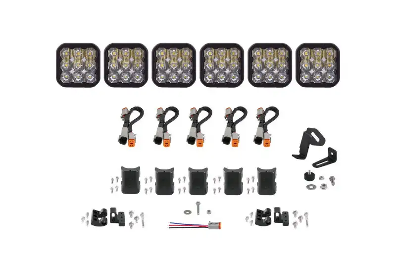 Diode Dynamics SS5 Sport Universal CrossLink 6-Pod Lightbar with White Color & Driving Beam Pattern | DD7210