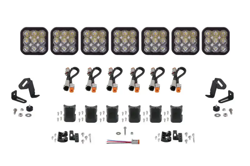 Diode Dynamics SS5 Sport Universal CrossLink 7-Pod Lightbar with White Color & Driving Beam Pattern | DD7212