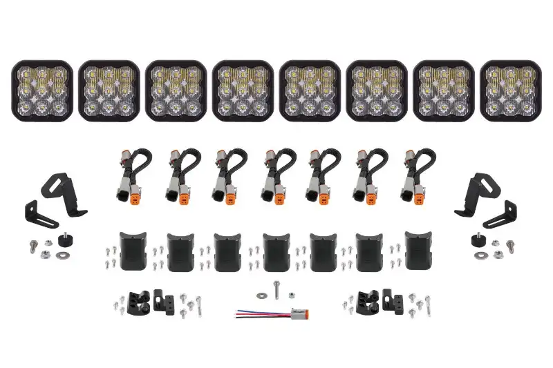 Diode Dynamics SS5 Sport Universal CrossLink 8-Pod Lightbar with White Color & Driving Beam Pattern | DD7214