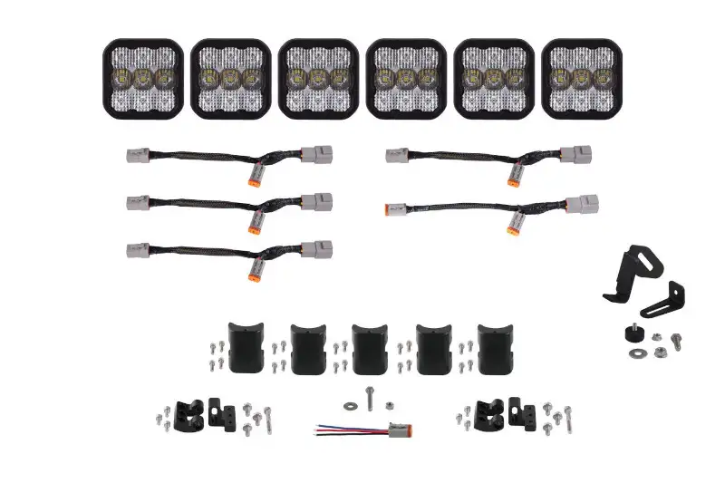 Diode Dynamics SS5 Pro Universal CrossLink 6-Pod Lightbar with White Color & Combo Beam Pattern | DD7244