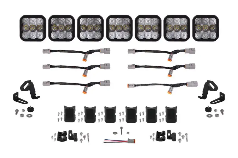 Diode Dynamics SS5 Pro Universal CrossLink 7-Pod Lightbar with White Color & Combo Beam Pattern | DD7246