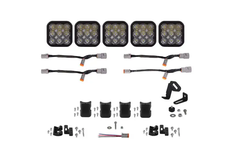 Diode Dynamics SS5 Pro Universal CrossLink 5-Pod Lightbar with White Color & Driving Beam Pattern | DD7254
