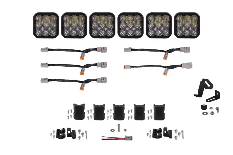 Diode Dynamics SS5 Pro Universal CrossLink 6-Pod Lightbar with White Color & Driving Beam Pattern | DD7256
