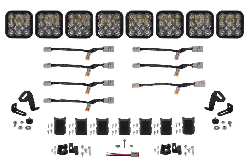 Diode Dynamics SS5 Pro Universal CrossLink 8-Pod Lightbar with White Color & Driving Beam Pattern | DD7260