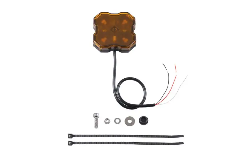 Diode Dynamics Stage Series Single-Color LED Rock Light with Amber Color & Bare Wire | DD7430