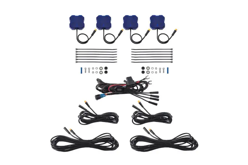 Diode Dynamics Stage Series Single-Color LED Rock Lights with Blue Color (4-pack) | DD7446