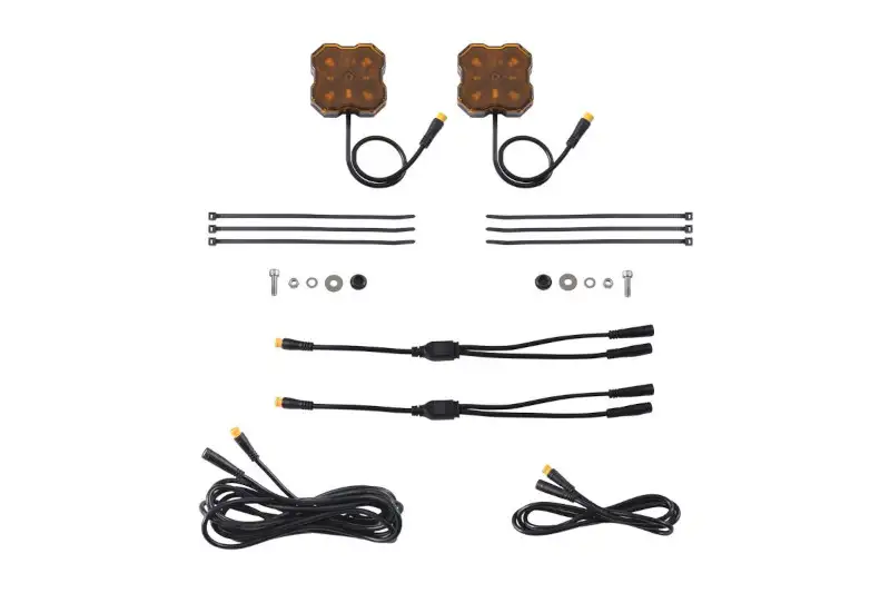 Diode Dynamics Stage Series Single-Color LED Rock Lights with Amber Color (2-pack) | DD7457