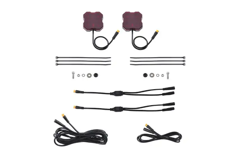 Diode Dynamics Stage Series Single-Color LED Rock Lights with Red Color (2-pack) | DD7458