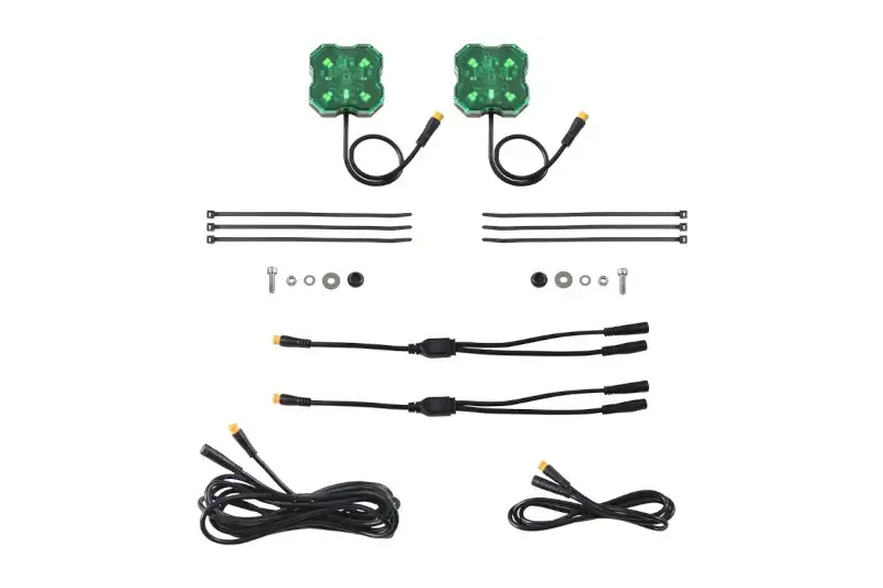 Diode Dynamics Stage Series Single-Color LED Rock Lights with Green Color (2-pack) | DD7459