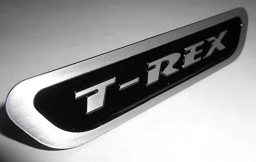 T-Rex Grilles L1016 T-REX Logo, Black, Aluminum, 1 Pc, Bolt-On