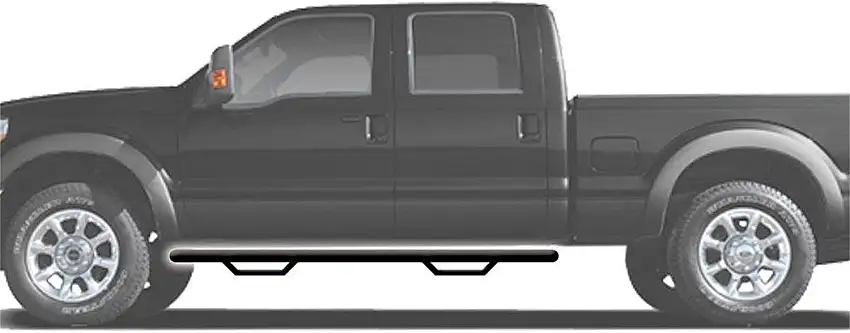 N-FAB F1577QC Nerf Step - Cab Len (2 Stps) - 15-26 F150/17-20 Raptor Super Cab-Gloss Blk